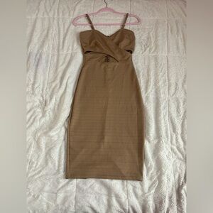 Elegant Tan Bodycon Dress